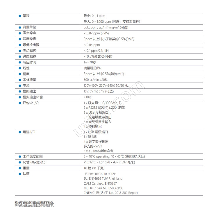 氣體濾光相關法一氧化碳分析儀T300美國TeledyneAPI