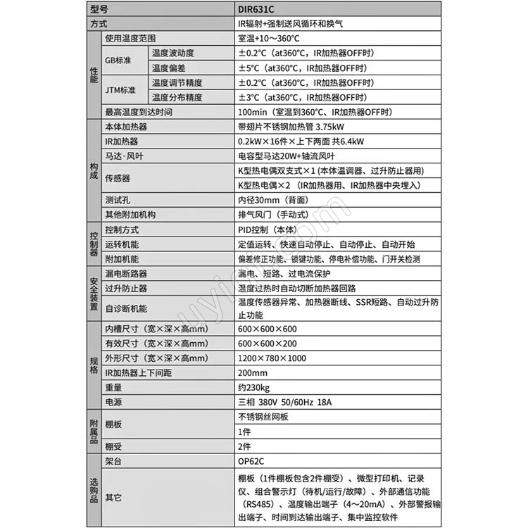 雅馬拓遠(yuǎn)紅外線加熱爐DIR631C