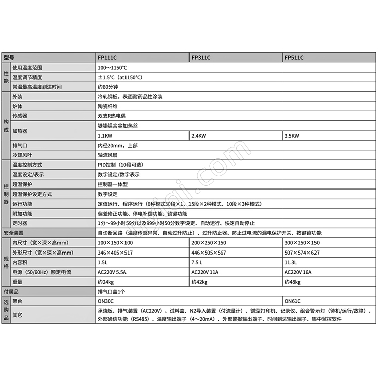 雅馬拓馬弗爐FP111C/311C/511C